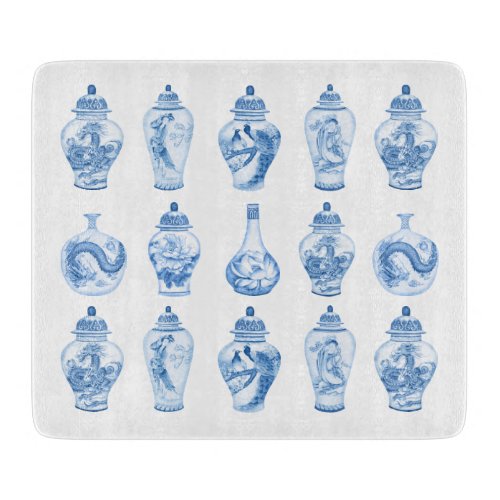 Blue Willow Chinoiserie Ginger Jars China Cutting Board