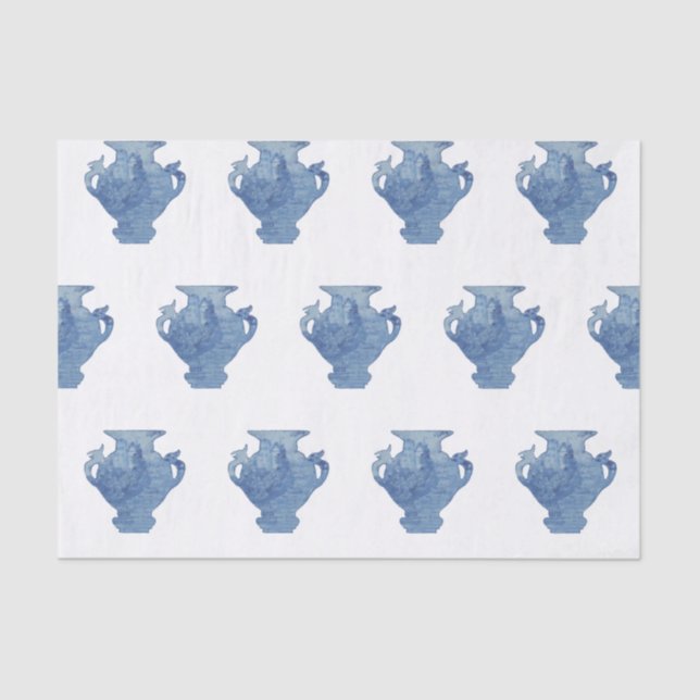 Blue Willow Chinoiserie Ginger Jars   Tissue Paper (Front)