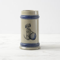 Blue Willow Dachshund Stein