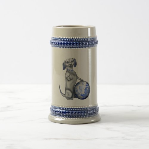 Blue Willow Dachshund Stein