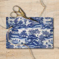 Blue Willow Decoupage Vintage Tissue Paper