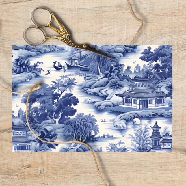 Blue Willow Decoupage Tissue Paper Zazzle