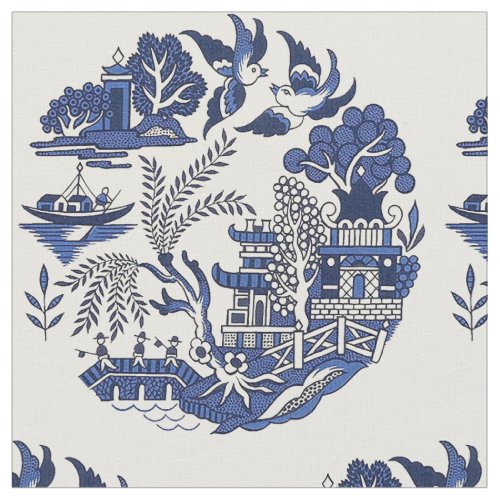 Blue Willow Design Fabric