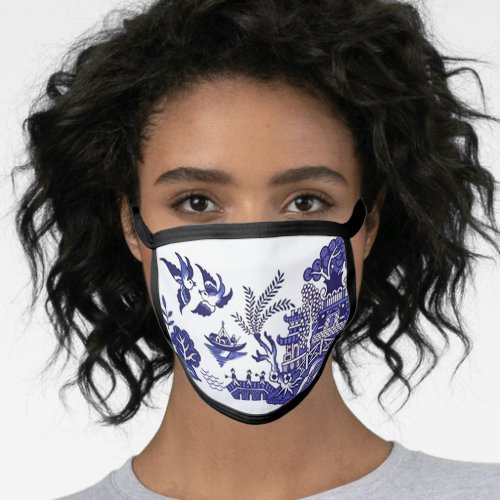 Blue Willow Design Face Mask
