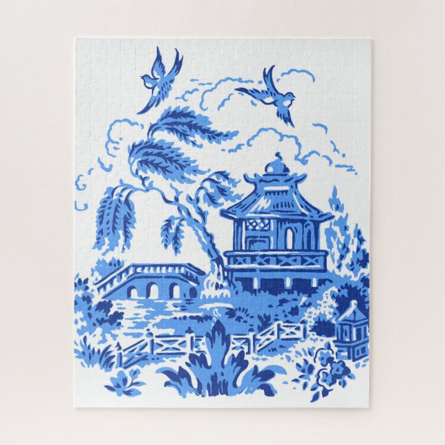 Blue Willow Design Jigsaw Puzzle (Vertical)