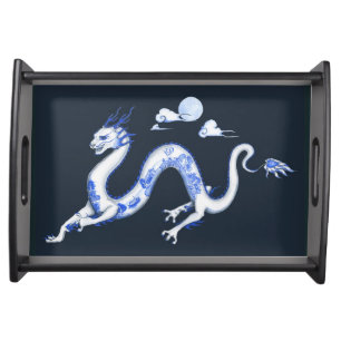 Blue Willow Dragon Serving Tray