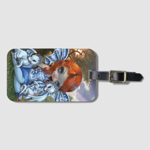 Blue Willow Dragonlings Luggage Tag