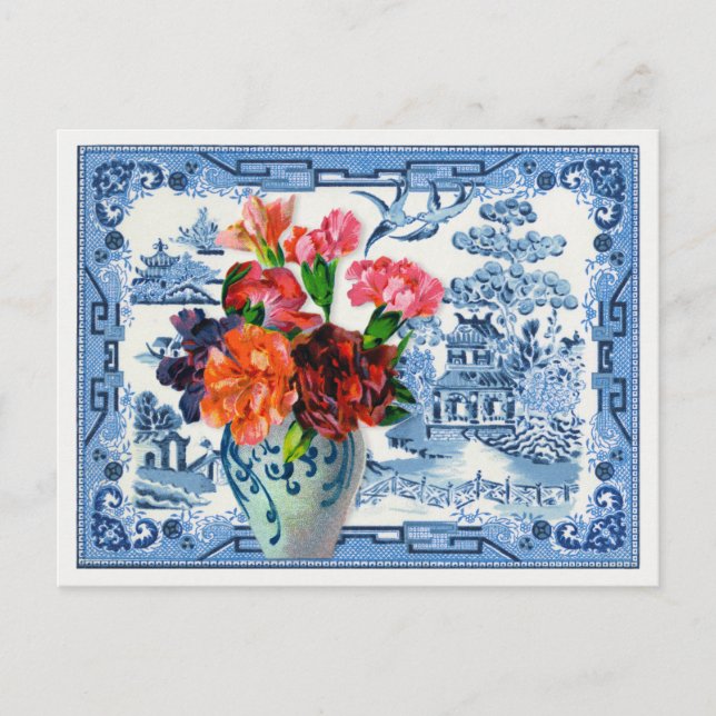 Blue Willow Greetings Postcard (Front)