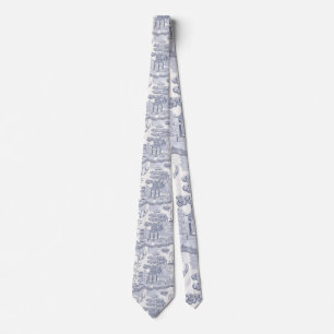 Blue Willow in Gray Blue Neck Tie