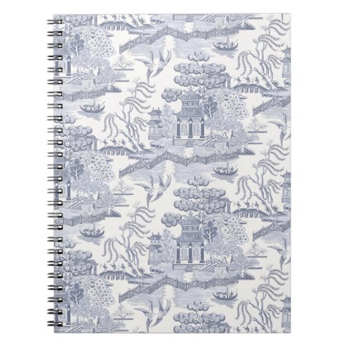Blue Willow in Gray Blue Notebook