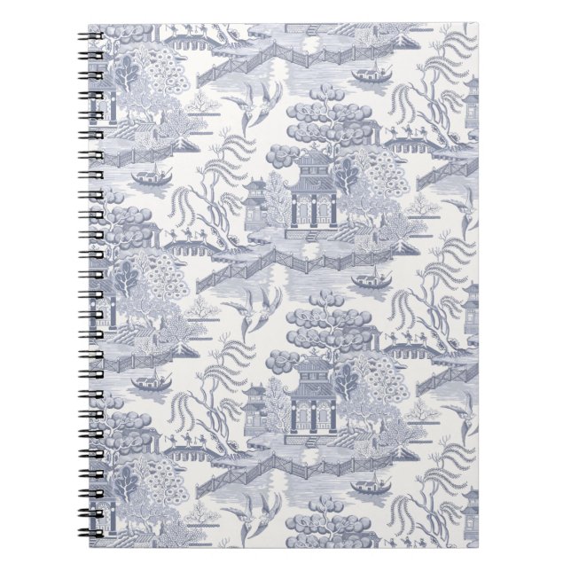Blue Willow in Gray Blue Notebook (Front)