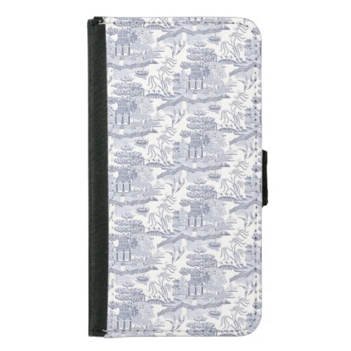 Blue Willow in Gray Blue Samsung Galaxy S5 Wallet Case
