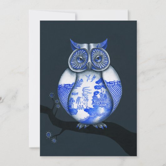 Blue Willow Owl (Front)
