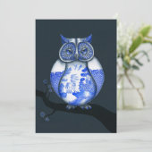 Blue Willow Owl (Standing Front)