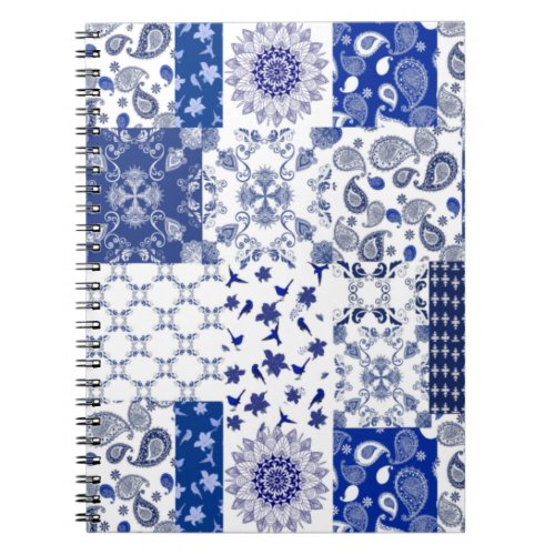 Blue willow patchworkquilt pattern notebook