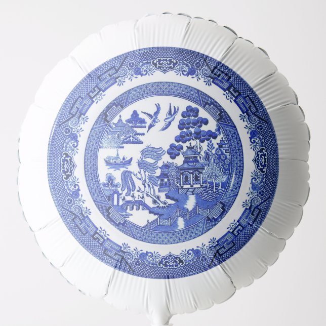 Blue Willow Pattern Helium Balloon (Front)