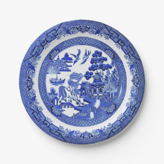 Blue Willow Pattern Paper Plate