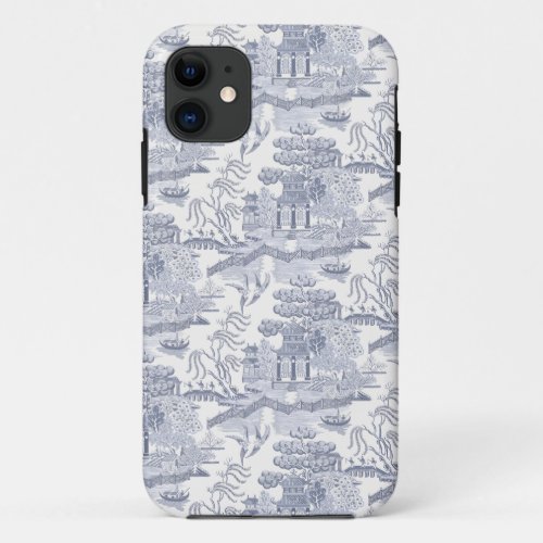 Blue Willow Phone Case Cover in Gray Blue