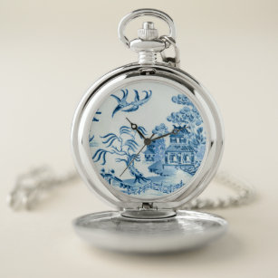Blue Willow Pocket Watch