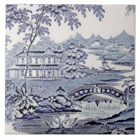 Blue Willow Repro 1899 English Victorian Tile