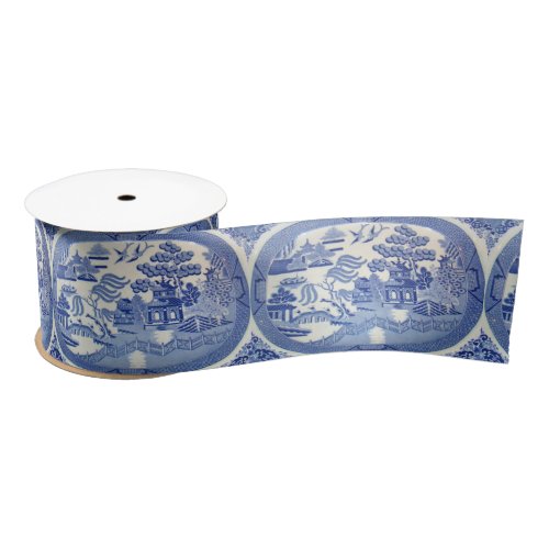 Blue Willow Satin 3" Ribbon PERFECT for any Gift