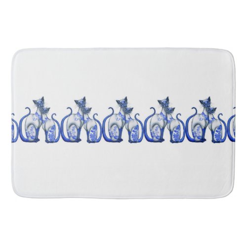 Blue Willow Siamese Cats Bath Mats