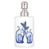 Blue Willow Siamese Cats Bath Set (Front)