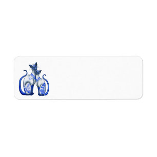 Blue Willow Siamese Cats Label