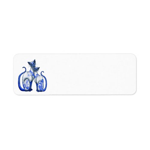 Blue Willow Siamese Cats Label