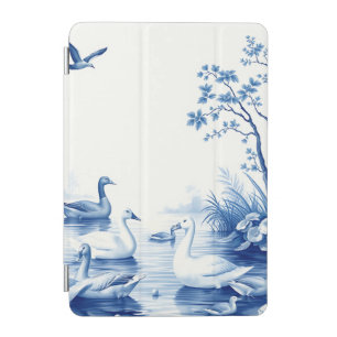 Blue Willow Swans Lake Scene iPad Mini Cover