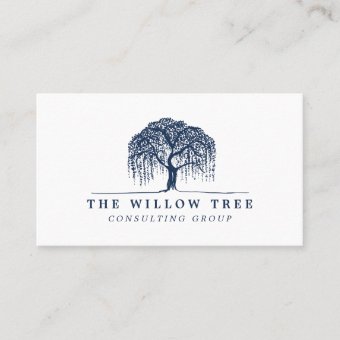 Blue Willow Tree Logo Business Card | Zazzle