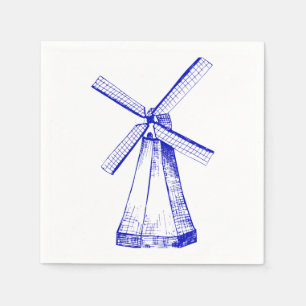 Blue windmill napkins
