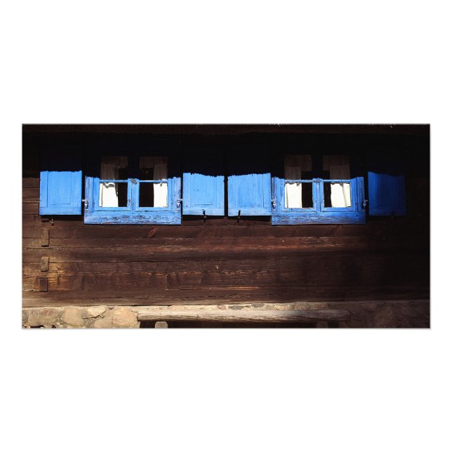 Blue Window Shutters - Photo Card (Front)