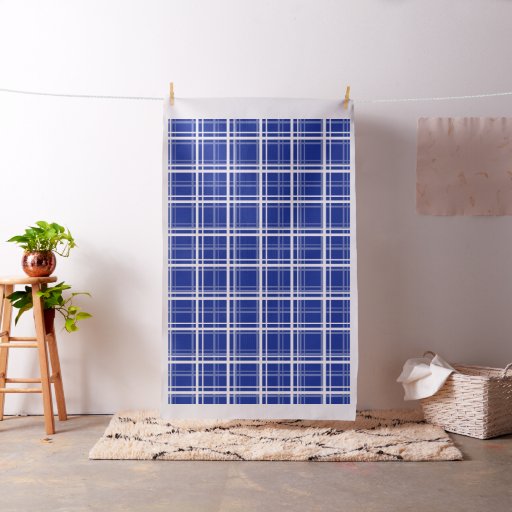 Blue Windowpane Fabric