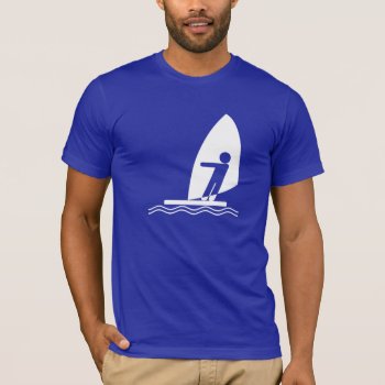 Blue Windsurfing T-shirt by SportsWare at Zazzle