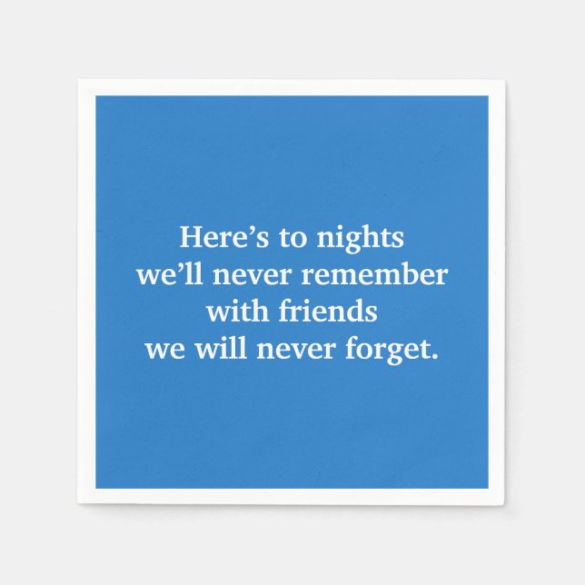 Blue Wine Toast  Napkins (Front)