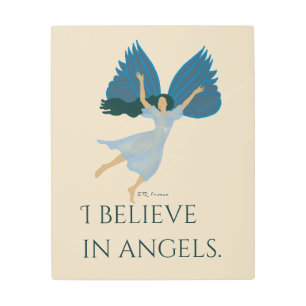 Blue-Winged angel “I believe in angels” Metal Print