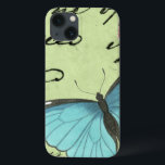 Blue-Winged Butterfly on Teal Postcard iPhone 13 Case<br><div class="desc">This teal postcard carries a message of beauty. A delicate blue-winged butterfly rests on the card,  obscuring some of the script it contains. This Vision Studio print would make a great addition to your home!</div>