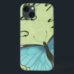 Blue-Winged Butterfly on Teal Postcard iPhone 13 Case<br><div class="desc">This teal postcard carries a message of beauty. A delicate blue-winged butterfly rests on the card,  obscuring some of the script it contains. This Vision Studio print would make a great addition to your home!</div>