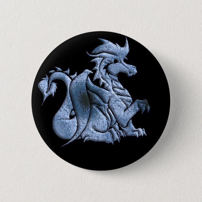 Blue Winged Dragon Button (Front)