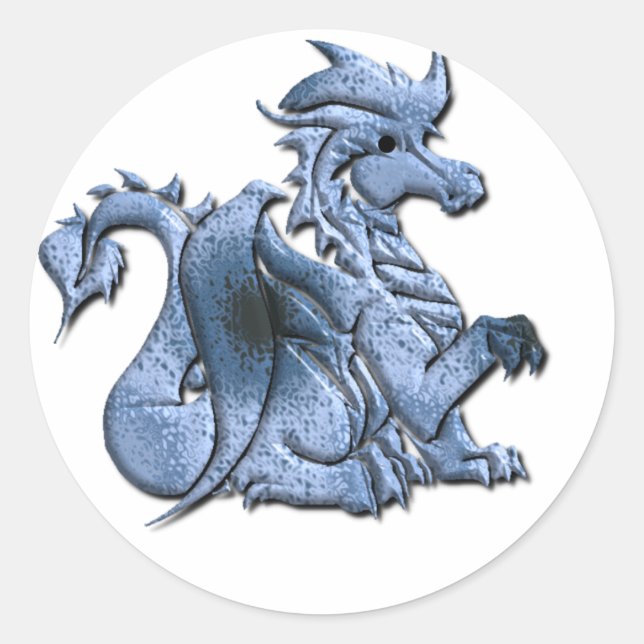 Blue Winged Dragon Sticker (Front)