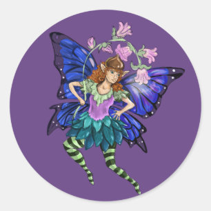 Blue Winged Pixie Classic Round Sticker