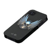 Blue Winged Skull iPhone 4 Case (Bottom)