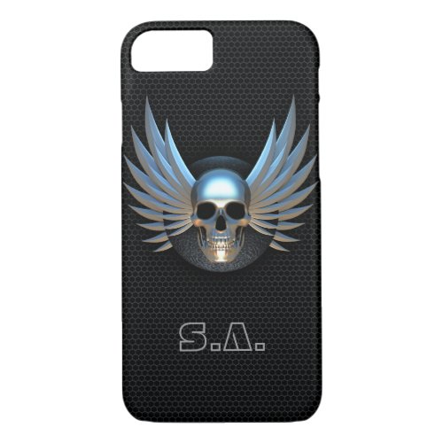 Blue Winged Skull iPhone 7 Case