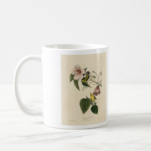 Blue-winged Yellow Warbler - Audubon Birds America Coffee Mug (Left)