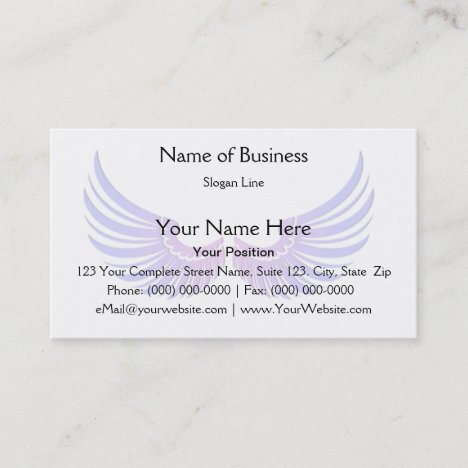 Blue Wings with Magenta Embellishment Business Card
