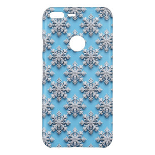 Blue Winter Aesthetic Snowflake Pattern Uncommon Google Pixel XL Case