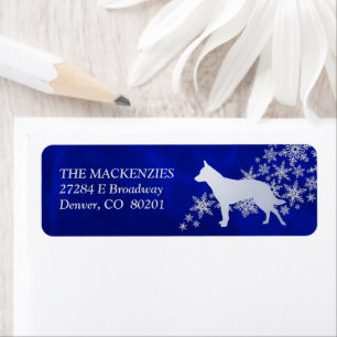 Blue Winter Australian Cattle Dog Return Address Label