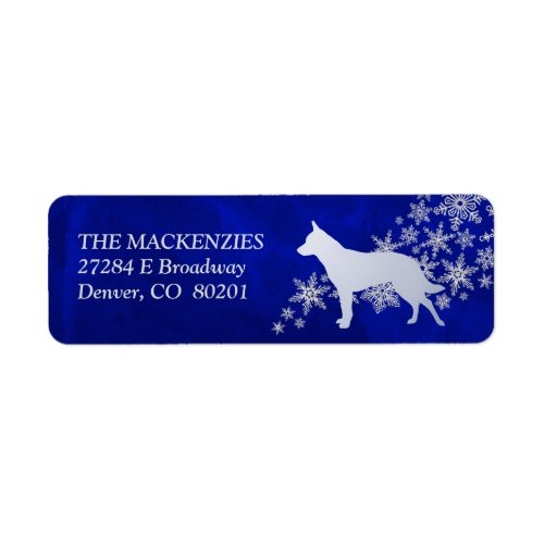 Blue Winter Australian Cattle Dog Return Address Label