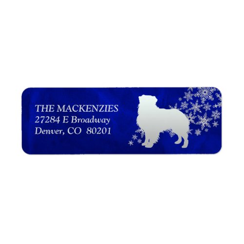 Blue Winter Australian Shepherd Return Address Label